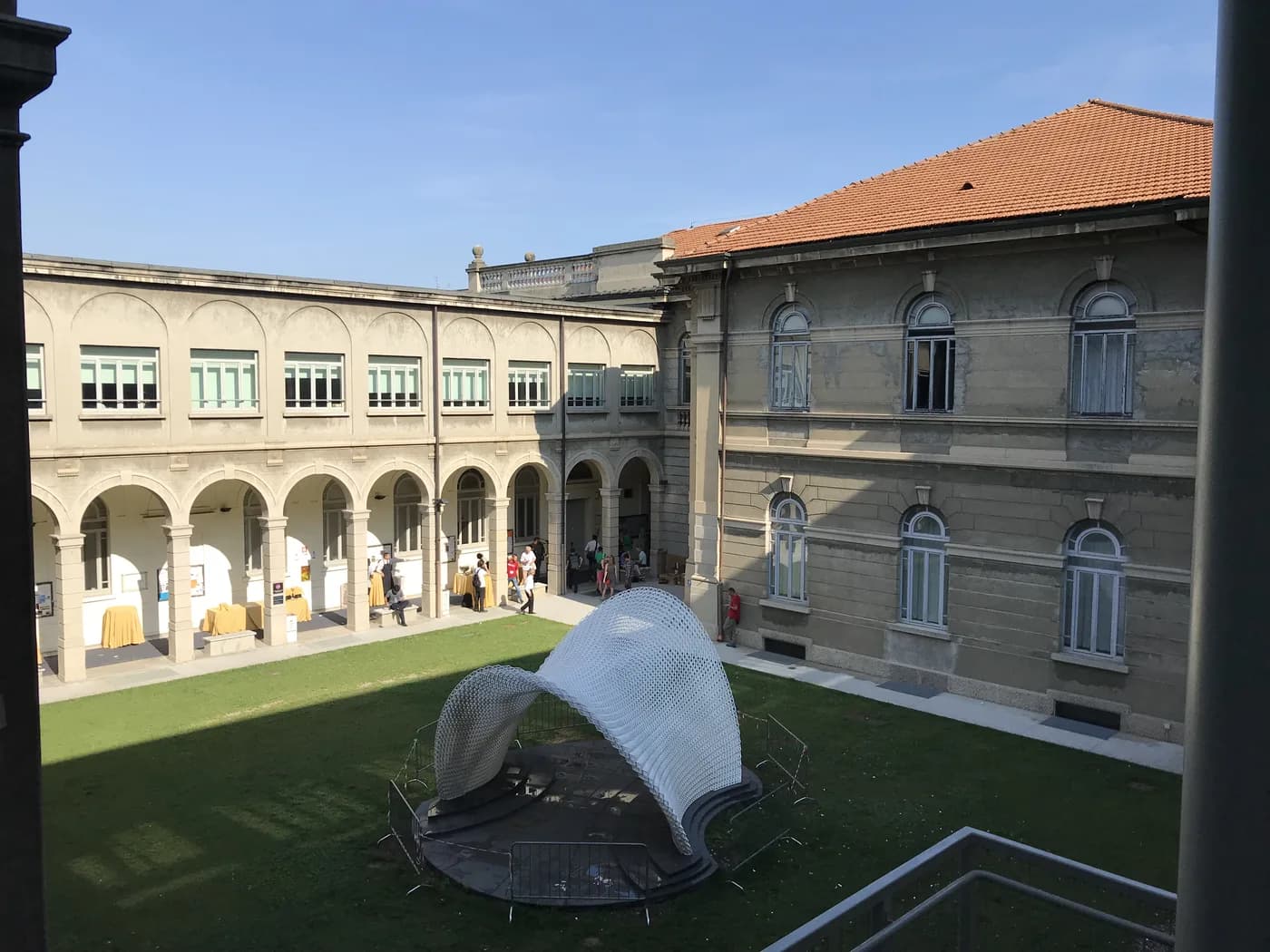 The Politecnico di Milano courtyard during State of the Map 2018.